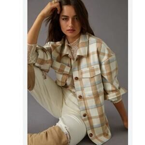 Anthropologie Avec Les Fillies Boxy Plaid Shacket XL